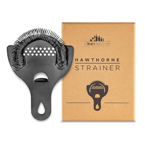 A Bar Above Black Hawthorne Strainer Cocktail, Bar Strainer Cocktail, with High-Density Spring, Mirrored Drink Strainer, Cocktail Strainer, for Boston Shakers and Mixing Glasses - color: Black, size: 1 Strainer