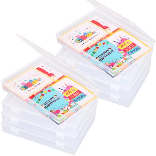 Rainmae 5" x 7" Photo Storage Box, 10 Pack Extra Large Photo Boxes, Acid-Free Photo Storage Containers, Seed Organizer Craft Storage Box for Pictures, Tasks, Scrapbooking, Stationery Storage, Clear