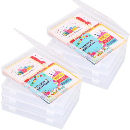 Rainmae 5" x 7" Photo Storage Box, 10 Pack Extra Large Photo Boxes, Acid-Free Photo Storage Containers, Seed Organizer Craft Storage Box for Pictures, Tasks, Scrapbooking, Stationery Storage, Clear