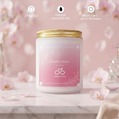 Soulful Glow Scented Candles Set, 4-Pack | Soy Wax Jar Candles, Essential Oils, Long Burning, Aromatherapy, Gift Set for Birthday Mothers Day Housewarming