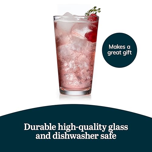 Libbey Bar Essentials Tumbler Glasses Set of 6, Modern Style 16 Oz Glass Set, Dishwasher Safe Tall Drinking Glasses Set for Wine, Beer, and Cocktail - color: Tumbler 6