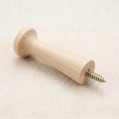 14pcs Khaki Wood Hanging Hooks with Spiral Shape, No Drilling Install and Adaptable Design, for Entryways and Room, Minimal Nordic Style Coat and Hat Hangers