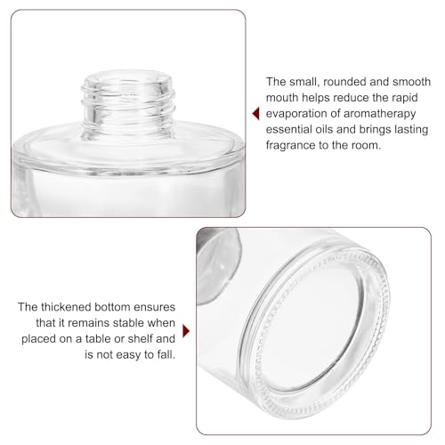 HARFINGTON 100ml/3.4oz Empty Glass Diffuser Bottle 2.8" x 2.6" Refillable Fragrance Accessories Aromatherapy Jar Container for Replacement Reed Diffuser DIY Home Bathroom Transparent - size: 3.4 Ounces