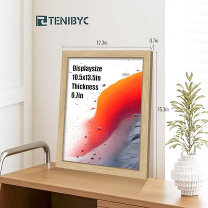 11x14 Picture Frame 3 Pack, Light Oak Photo Frame with HD Tempered Glass, Natural Wood Grain, Table or Wall Display - color: Oak, size: 11 X 14, style: 3 Pack