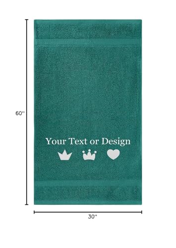 Personalized Bath Towel - Custom Turkish Cotton Towels with Embroidered Name, Monogram - Soft & Absorbent Bath Sheet - Aqua, 30"x60" (1 Pack) - color: Aqua, size: Bath Sheet (30"x60")