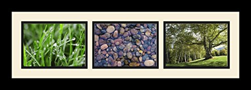 ArtToFrames Collage Photo Frame Single Mat with 3-5x7 Openings and Satin Black Frame. - color: 3 - 5x7 - (2135), size: Baby Blue