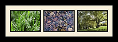 ArtToFrames Collage Photo Frame Single Mat with 3-5x7 Openings and Satin Black Frame. - color: 3 - 5x7 - (2135), size: Baby Blue