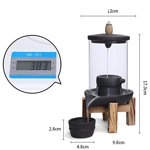 Purple Sand Backflow Aromatherapy Furnace Creative Time to Run The Windproof Cover Backflow Incense Burner for Office Home Decoration