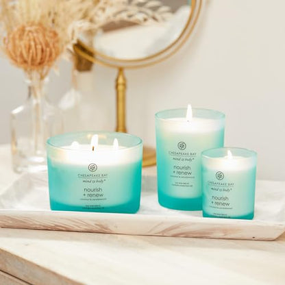 Chesapeake Bay Candle Mind & Body 3-Wick Coffee Table Jar Candle Nourish + Renew (Coconut & Sandalwood) - color: Nourish + Renew, size: 11oz