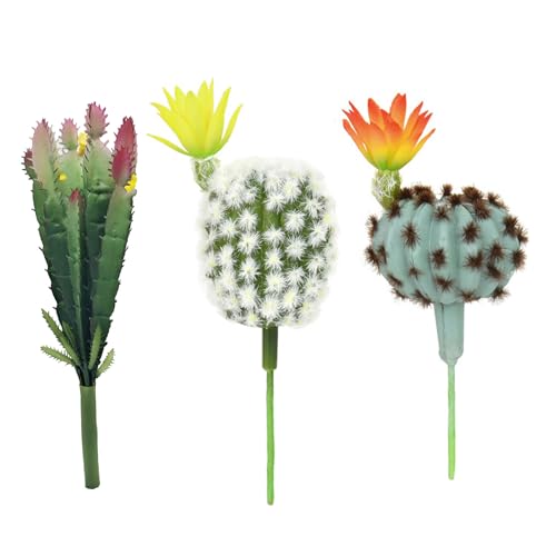 Set of 3 pcs Artificial Cactus Succulent Plants Faux Cacti Plant for Home Decor Flower Arrangement