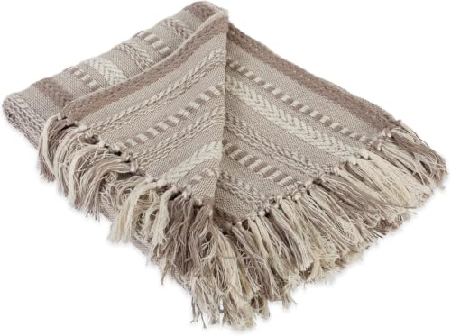 DII Braided Striped Decorative Throw Blanket, 50x60, Stone (Pack of 12) - color: Stone, size: 50x60" (Pack of 12)