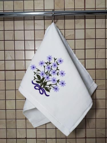 Generic 3 Pack Terry -Velour Fingertip Hand Towel. Soft, Highly Absorbent, Quick Dry Fingertip Towels. Small Face Towel. Ideal for Kitchen and Batroom. Guest and Housewarming Gift. Embroidered - color: Flower3