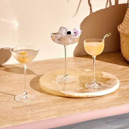 NUDE Savage Pony Glasses Set of 2 – 4.5 oz Premium Lead-Free Crystal Nick and Nora Cocktail Glasses – Elegant Coupe Style for Martini, Margarita, Espresso Martini Pony Drinks - color: Savage Pony