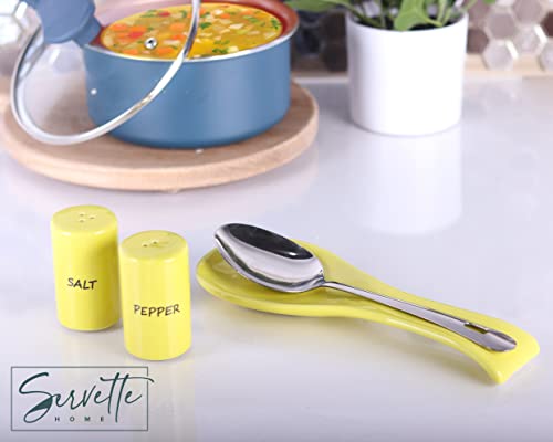Yellow Salt & Pepper Shakers Ceramic - color: Yellow