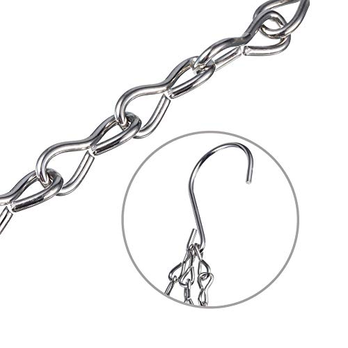 Heybe 4Pack - 24 Inch 4 Leads Hanging Chain with Hooks Flower Pot Chain Replacement Plant Hangers for Bird Feeders, Planters and Lanterns (Silver) - color: Silver