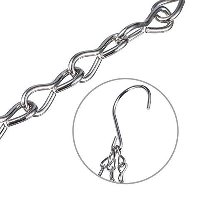 Heybe 4Pack - 24 Inch 4 Leads Hanging Chain with Hooks Flower Pot Chain Replacement Plant Hangers for Bird Feeders, Planters and Lanterns (Silver) - color: Silver