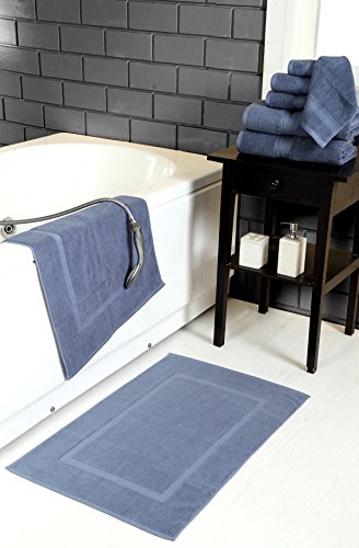 Hillfair Premium 600 GSM 6 Piece Cotton Towel Set - 2 Bath Towels, 2 Hand Towels, 2 Washcloths - Blue - Machine Washable, Hotel Quality, Super Soft & Highly Absorbent - color: Wedgewood Blue, size: 6 Piece Towel Set