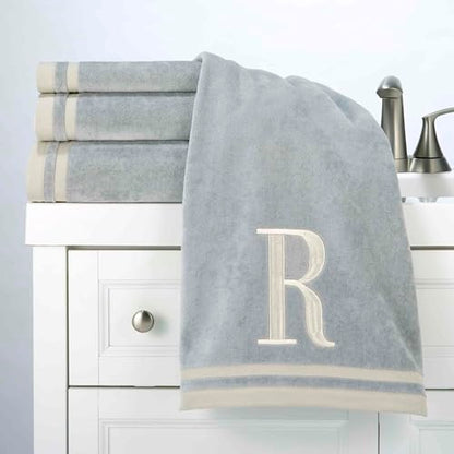 Avanti Linens - Towel Set, Soft & Absorbent Cotton, Embroidered Bathroom Decor, Set of 5 (Monogram Collection, Initial R) - style: R
