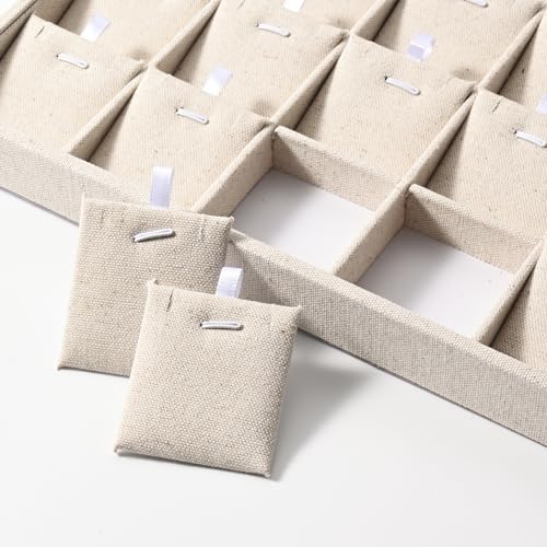 Oirlv Linen Jewelry Tray Insert Cards | Linen-Style Tray Cards, Soft Protective Surface, Fits Standard Jewelry Trays, Versatile for Necklaces/Earrings/Bracelets - size: 10PCS Linen Jewelry Cards