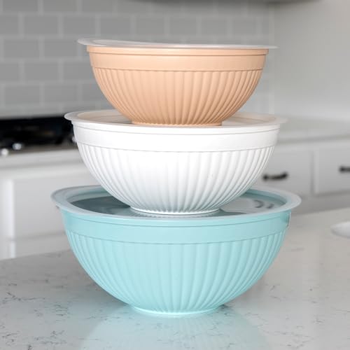 Nordic Ware Prep and Serve Mixing Bowls Set, 6-Piece, Earth-Tones - color: Earth-Tones, size: 6-Piece