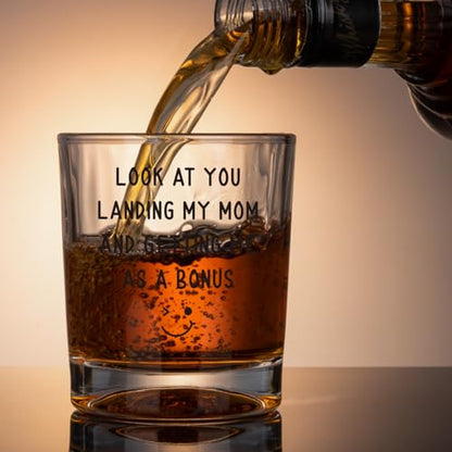 Ithmahco Bonus Dad Gifts for Fathers Day, Fathers Day Whiskey Gifts for Stepdad, Birthday Gift for Stepdad, Step Dad Gift from Daughter Son, Bonus Dads Presents, Stepdads Whiskey Bourbon Glasses - color: bonus dad
