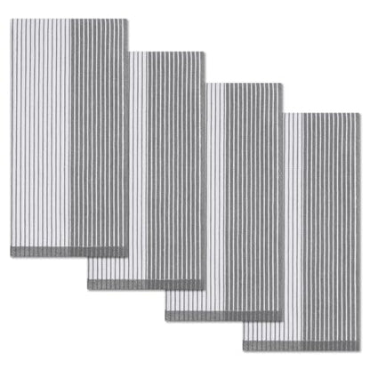 Homaxy Premium 100% Cotton Kitchen Towels 18"x28", 4 Pack, Grey | Large Kitchen Hand Towels, Soft and Absorbent Tea Towel, Dish Towels with Hanging Loops - color: Grey, size: 18 x 28 - 4 Pack