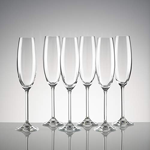 Lenox Tuscany Classics Champagne Flutes, 8oz, Set of 6 | european glass, 8oz capacity, dishwasher safe | 10 inch height | wedding and new year's hosting gift - size: 6 Count (8 Fl Oz), style: Party Flutes