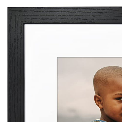 Americanflat 16x16 Picture Frame - Matted to 12x12 - Black | Engineered Wood construction, Polished plexiglass front, sawtooth hangers included, use with or without mat - color: Black, size: 16x16
