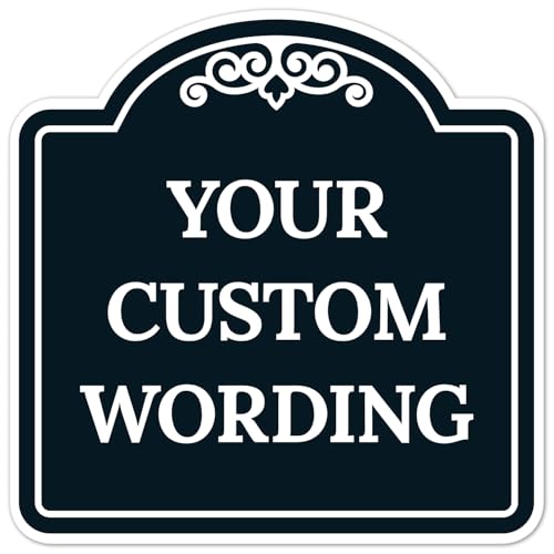 Custom Decorative Sign, Personalized Metal Sign for Business, Driveway, Home, Airbnb, Office Door Plaque, Black Background, 8x8 Inches, ACM, Fade Resistant, Made in USA - color: Black Background, size: 8x8