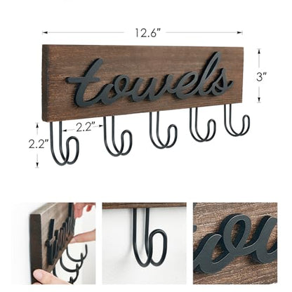 Mkono Key Holder for Wall Decorative with 7 Hooks, Wall Mounted Keys Hanger Organizer Rustic Wood Hanging Key Hooks Home Decor Farmhouse Entryway, Hallway, Office | Decorative Key Hook, Easy Install, Storage Car Key Dog Leashes Sunglasses, Easy-To-Find, E