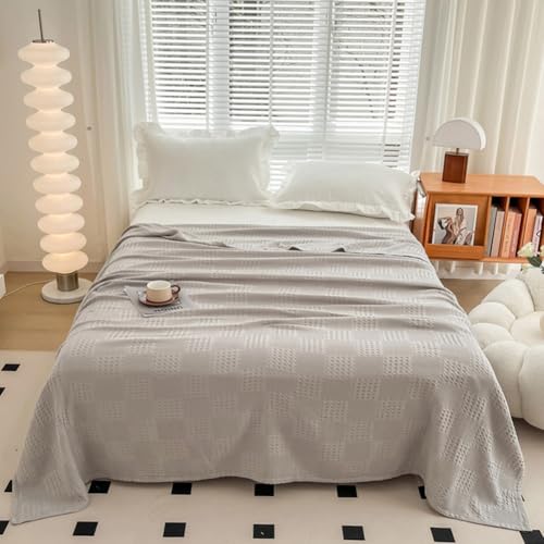 LGYKUMEG 100% Cotton Waffle Knit Blanket,Lightweight,Breathable and Soft, Weave Blanket for Summer Spring,Gray,100 x 150 cm / 39 x 59 inch - color: Gray, size: Throw 39x59 inch