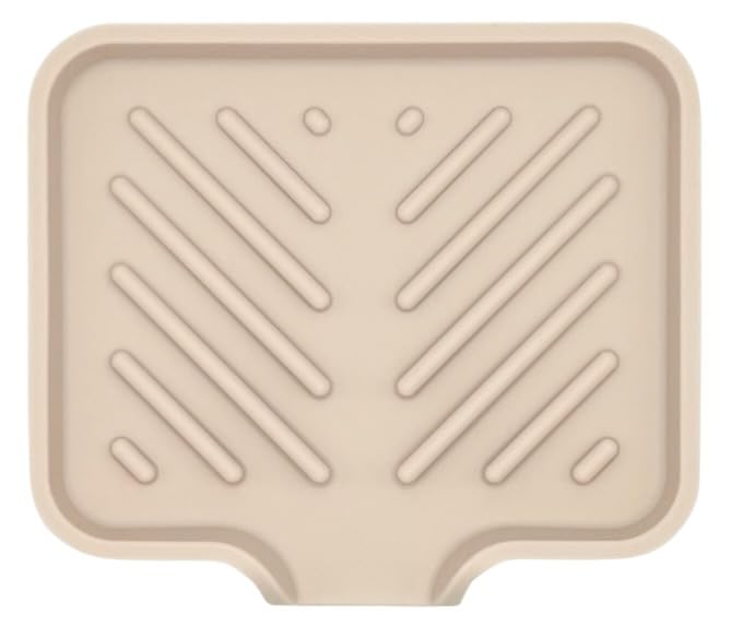 Silicone Soap Dish Tray and Sponge Holder with Drain Chute and Feet | 3-Way Sloped Design | Bathroom and Kitchen Sink Organizer Caddy (Sand Dollar, 5"x4", 3.5 Ounces) - color: Sand Dollar, size: 5"x4"