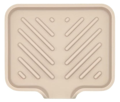 Silicone Soap Dish Tray and Sponge Holder with Drain Chute and Feet | 3-Way Sloped Design | Bathroom and Kitchen Sink Organizer Caddy (Sand Dollar, 5"x4", 3.5 Ounces) - color: Sand Dollar, size: 5"x4"