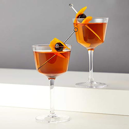 Viski Nick and Nora Glasses, Stemmed Drinkware, Premium Crystal Cocktail Glasses, Cocktail Coupe Glasses, Home and Bar Glass cups, Set of 2, 4oz - style: Nick & Nora Glasses