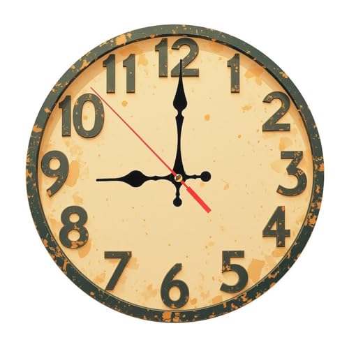 Speckled Beige Minimalist Wooden Wall Clock (25cm×25cm)