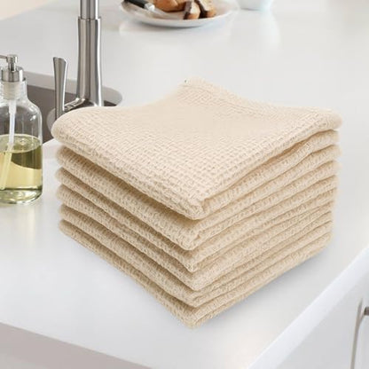 100% Cotton Waffle Weave Kitchen Dish Cloths, Ultra Soft Absorbent Quick Drying Dish Towels, 13 x 28.7 Inches, 6-Pack, Beige - color: Beige, size: 13 x 28 - 6 Pack