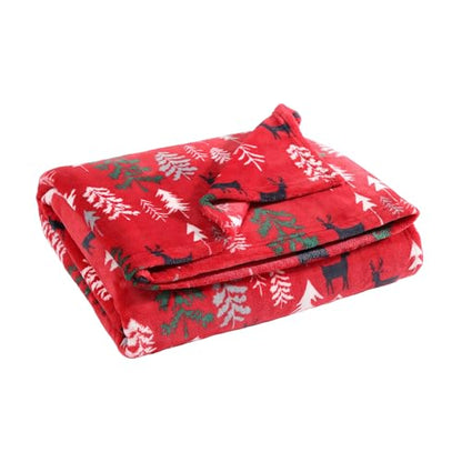 Eddie Bauer - Throw Blanket, Ultra-Soft & Reversible Plush Bedding, Blanket for Couch & Bed (Deer Woods Red, 50" x 60") - color: Deer Woods Red, size: 50" x 60"