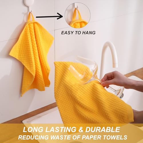 8 Pack Kitchen Towels and Dishcloths Set, 100% Ring Spun Cotton 16 x 25 inches Kitchen Towels and 13 x 13 in Dish Cloths Super Soft and Absorbent Towels Set - color: Fall