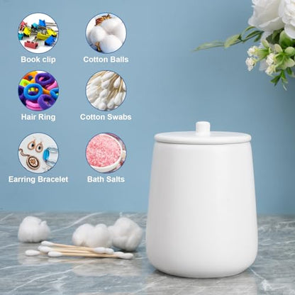 Ceramic Bathroom Accessories Set 6 Pcs, White Bathroom Accessory Set Includes Foaming Soap Dispenser with Rust-Proof Plastic Pump, Bathroom Cup, Qtip Holder, Soap Dish, 2Pcs Adhesive Hooks for Home - size: 6pcs-Foam