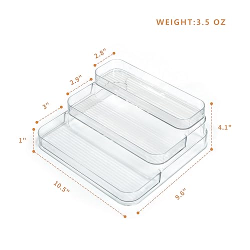 GREATLINK 3-Tier Acrylic Spice Rack Organizer for Cabinet and Kitchen – Cabinet & Countertop Storage for Spices, Seasonings, Pantry, Perfume & Medicine (1 Pack)