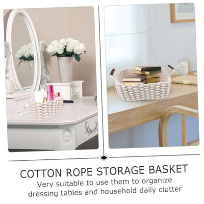Nordic Woven Storage Baskets Thick Cotton Rope Nested Bins Versatile Organizers for Toys Clothes and Home Decor Set of 3