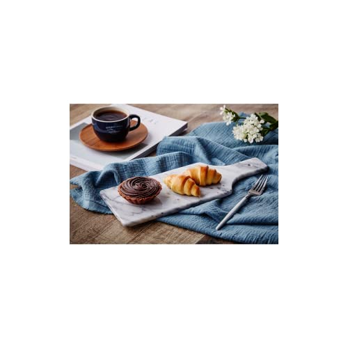JEmarble 14.7" White Marble Cutting Board - Multi-Purpose Serving Tray and Cheese Board