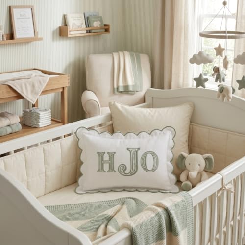 Monogram Pillow Cover, Embroidered Pillow Covers, Personalized Initials Name Pillowcase, Custom Monogrammed Baby Pillows, Nursery Decorations, Couch Bed Room Pillow Case - color: 05