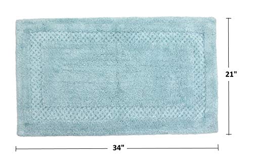 Home Weavers Classy Bathmat 100% Cotton Bathroom Rugs Set, Bathroom Décor, Washable Rug, Extra Soft and Absorbent Bath Rug, Kitchen Mat, Bath Mat Set, Bath Floor Mat Non Slip, 21"x34" Rectangle, Aqua