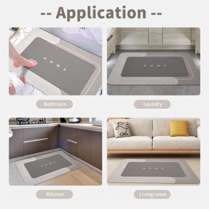 Housego Absorbent Bath Mat, Quick Dry Bath Rug, Non-Slip, 15.7x23.6 Inch, Beige - color: Beige, size: 1 Rectangular Piece (15.7" x 23.6")