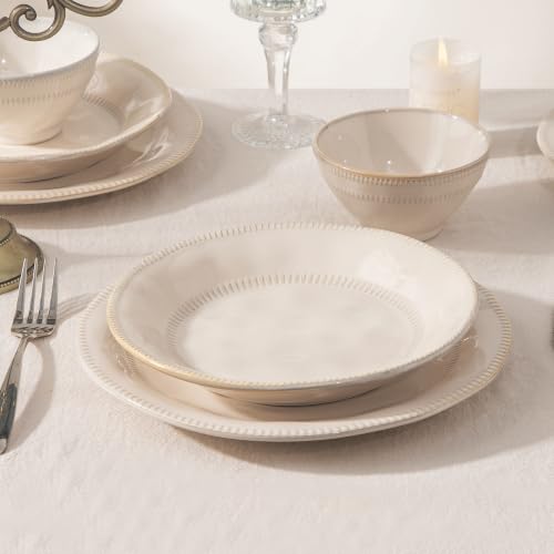 4-piece Ceramic Dinnerware Set with Active Glaze, Modern Shaped Tableware Set Suitable for Kitchen, Microwave, Dishwasher, and Oven, Scratch-resistant, Apricot Color - color: style - 3