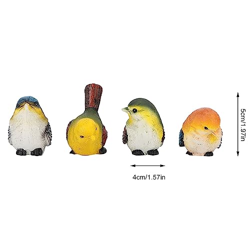 Ejoyous 4Pcs Bird Figurine Statue Resin Animal Sculpture Garden Decor | Decorative Small Bird Figurines Ornament for Outdoor Lawn Courtyard Farmhouse