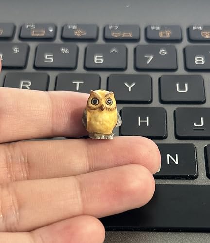 Adorable Mini Ceramic Animal Figurine – Porcelain Miniature Collectible Decor (Yellow owl) - style: Yellow owl