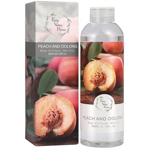 Reed Diffuser Refill - Peach Oolong 6.7 oz. Scented Oil for Reed Diffuser Home Fragrance for Bathroom, Bedroom, Office Decor - color: Peach Oolong