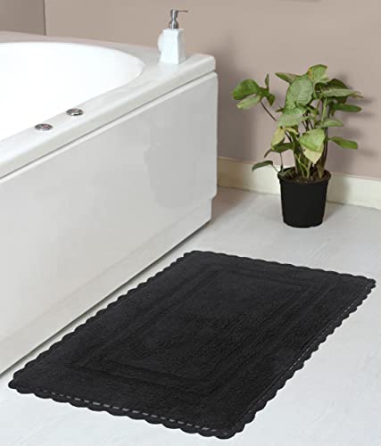 Home Weavers Casual Elegance Reversible Bathmat 100% Cotton Bathroom Rugs Set, Washable Rug, Extra Soft and Absorbent Bath Rug, Kitchen Mat, Bath Mat Set, Non Slip Mat, 21"x34" Rectangle, Gray
